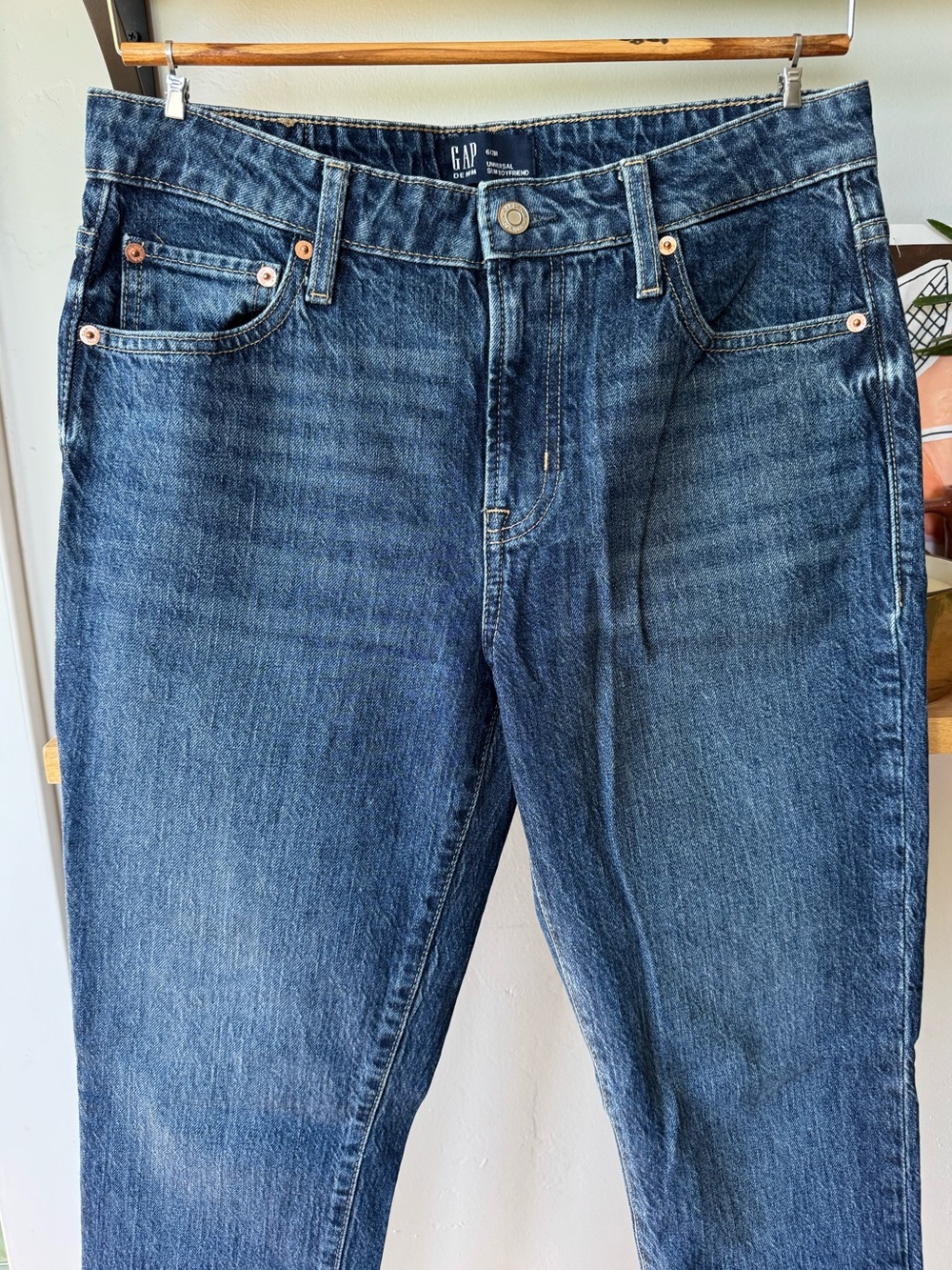 GAP Universal Slim Boyfriend Dark Blue Straight Leg Jeans Size 28 or 6R - Picture 9 of 9